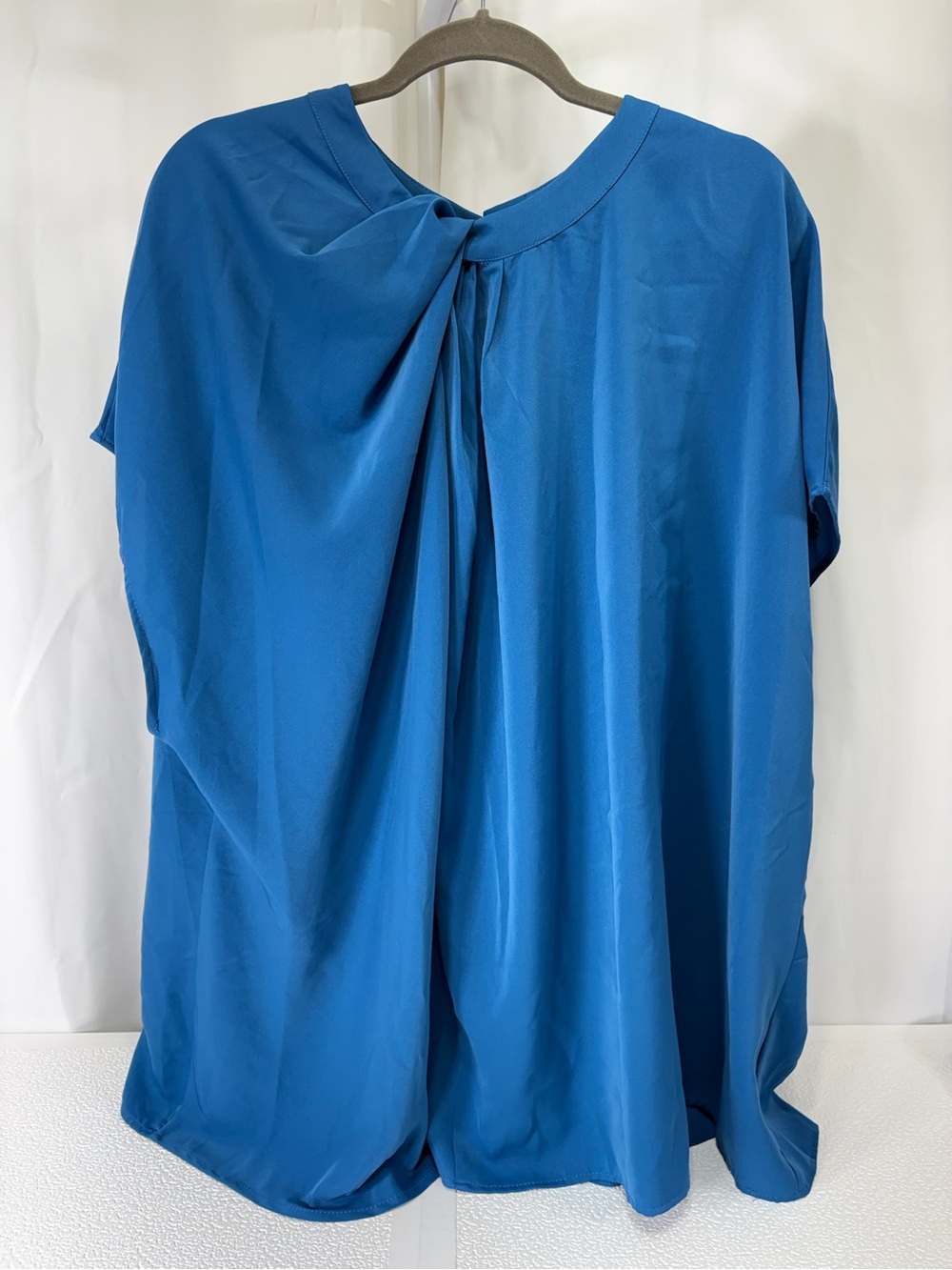 BloomChic Draped Pleat Blouse in Blue 3425